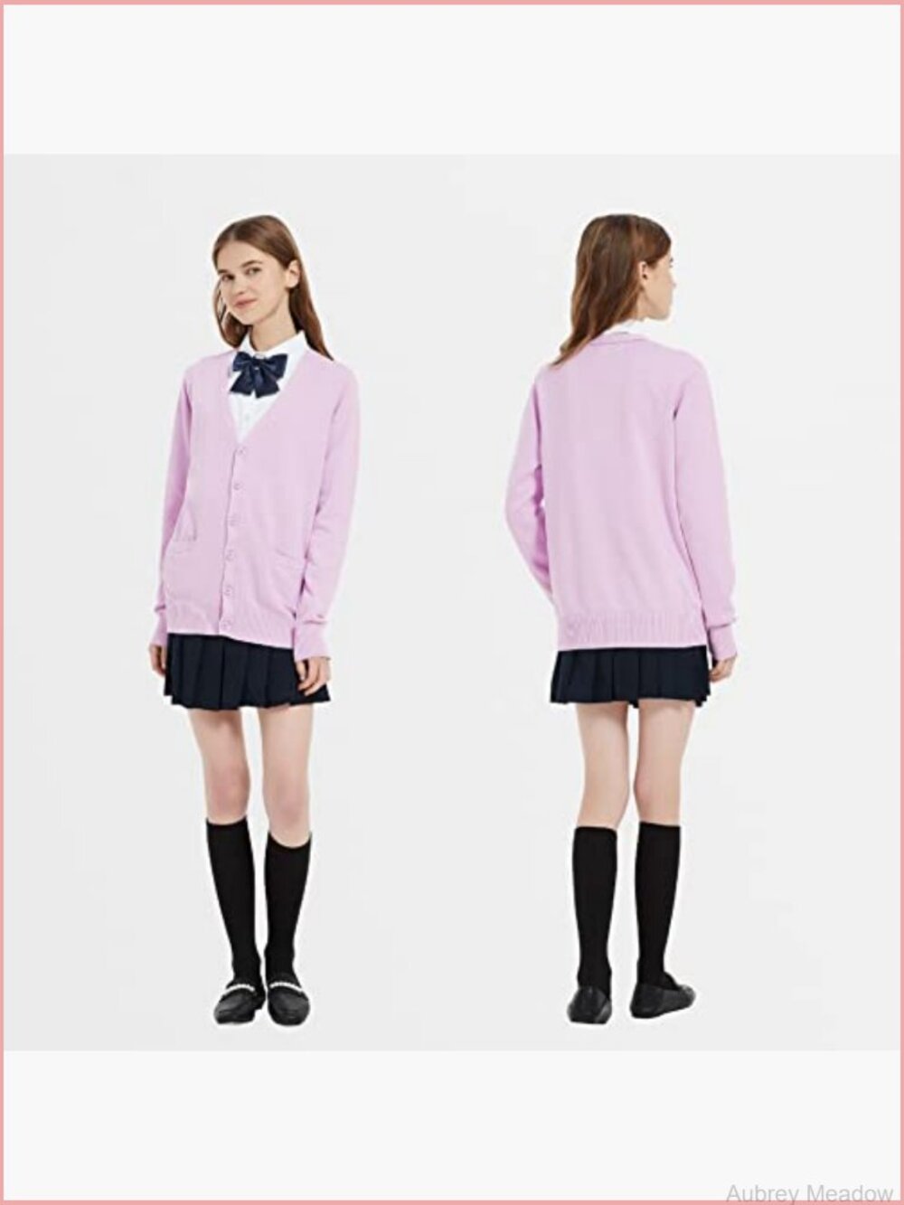 Women's Cardigan V-Neck Button Down Knit Sweater with Pockets - Picture 2 of 7